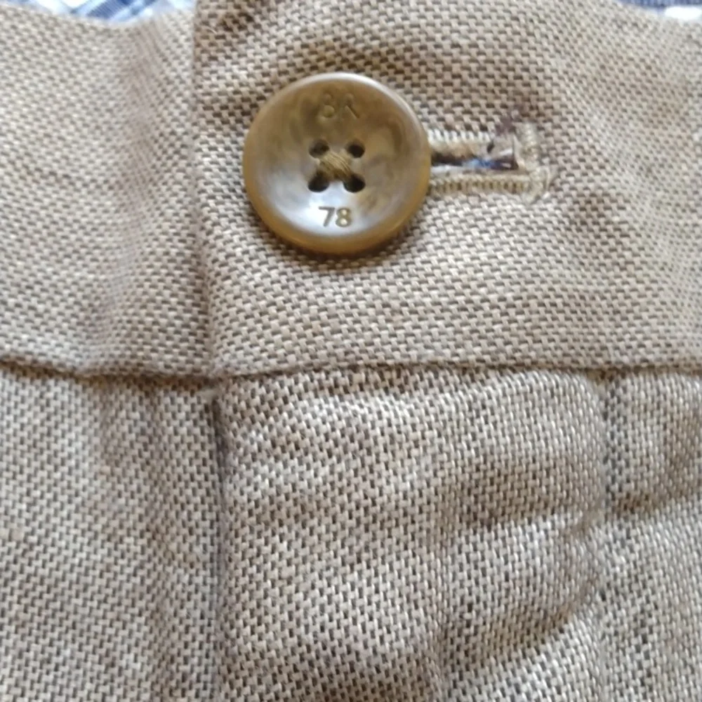 Banana Republic Light Brown Linen/Cotton Pants (Aiden Fit) 35 - 30.75